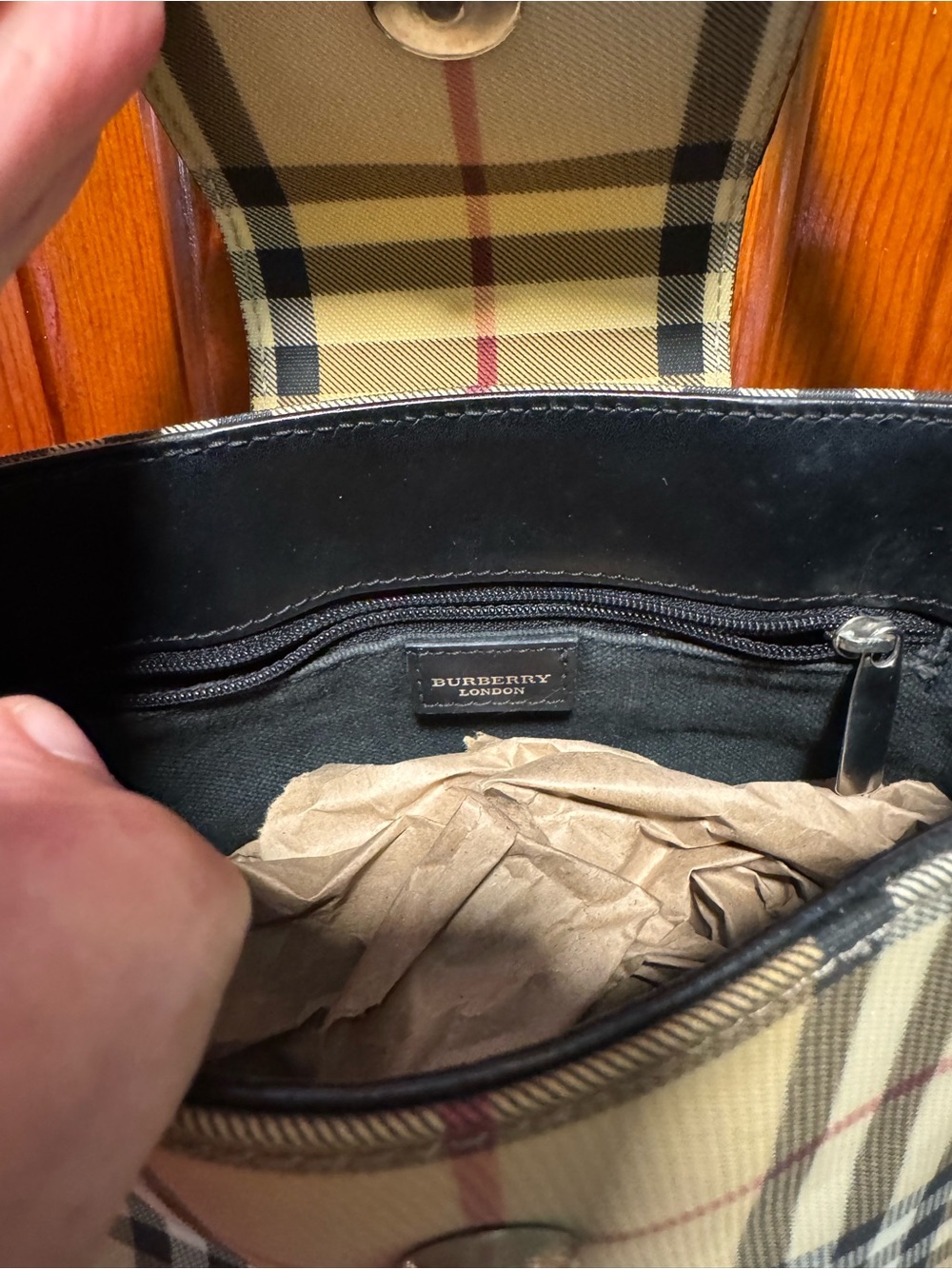 Burberry Nova Check Mini Shoulder Bag in Beige and Black - Picture 8 of 8